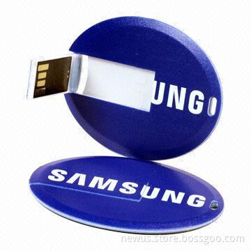 Oval-shaped USB Cards/Flash Drives with 1-128GB Memory Capacity, 8-25MB/Second Reading Speed